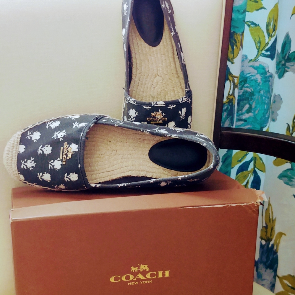 Coach Rhodelle canvas shoes size 8 espadrille rose
